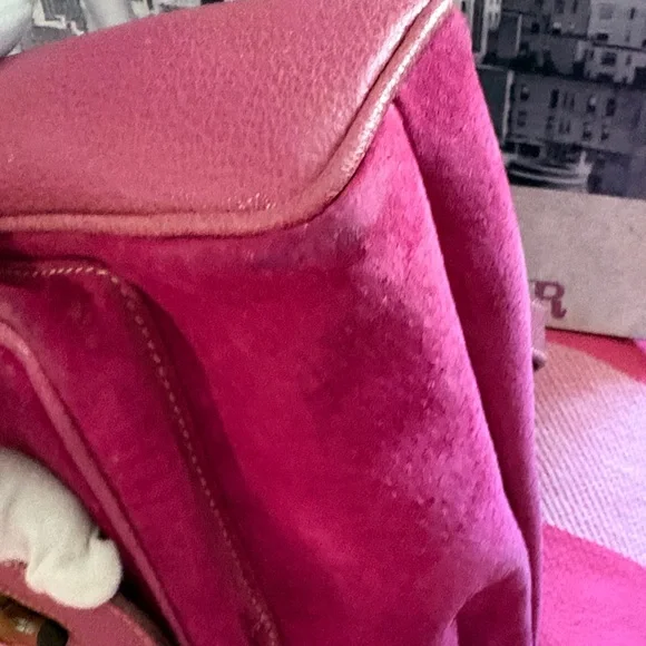 Gucci Suede and bamboo Backpack in pink - Picture 8 of 16